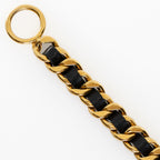 Vintage 1980's Gold and Leather Toggle Bracelet