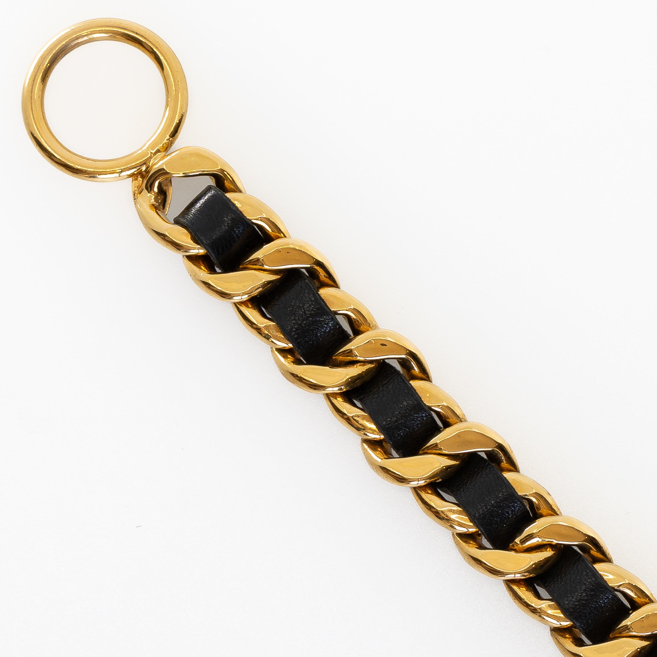 Vintage 1980's Gold and Leather Toggle Bracelet