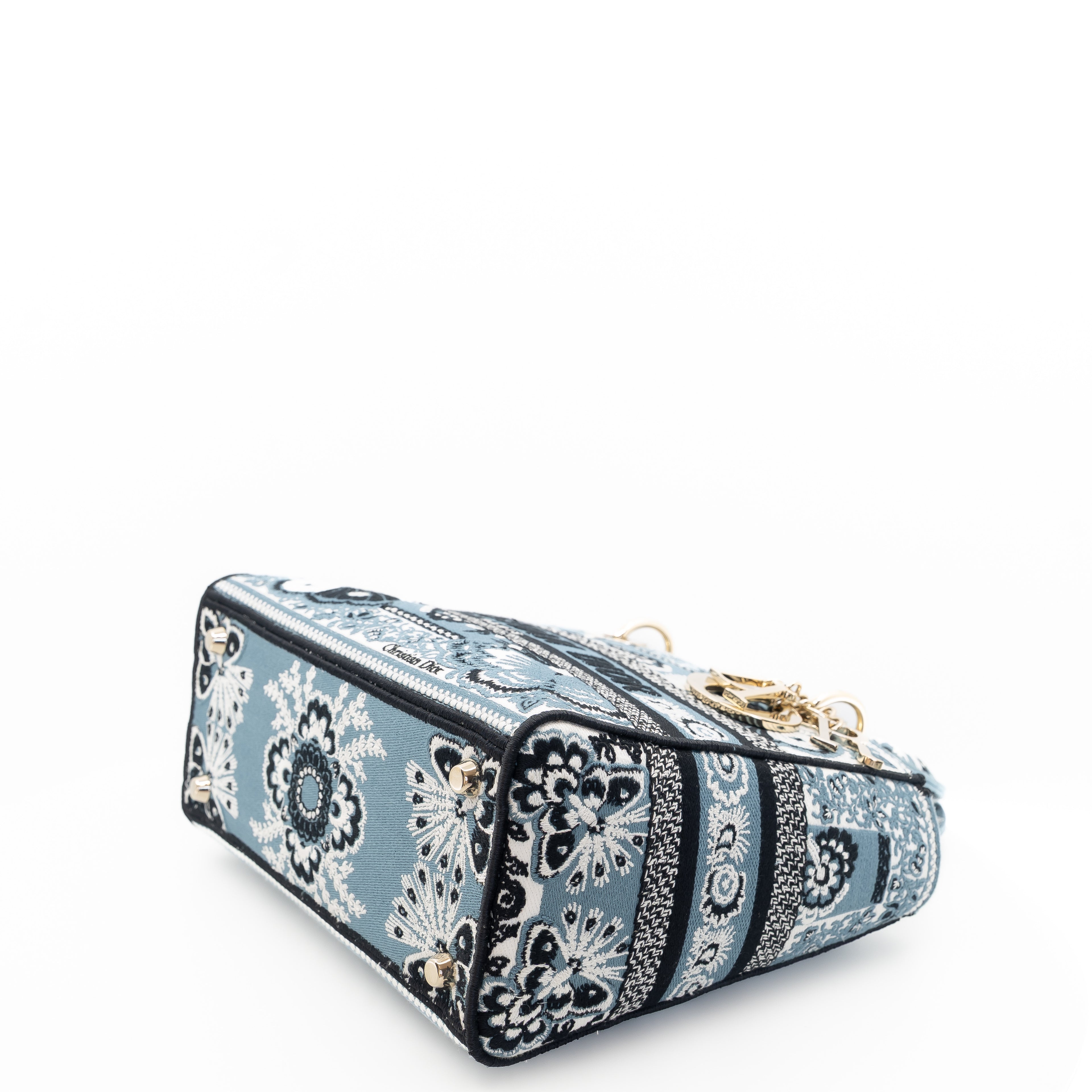 Lady D-Lite Medium Bag Embroidered Canvas