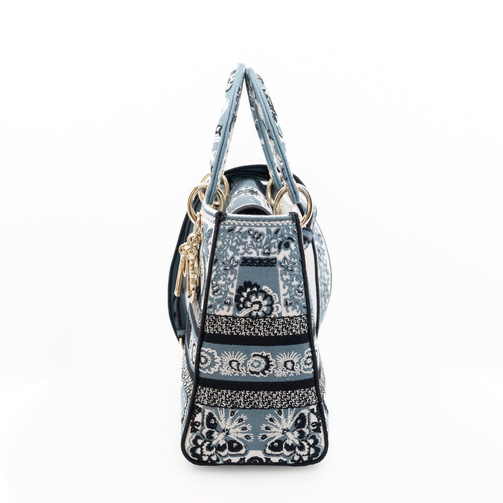 Lady D-Lite Medium Bag Embroidered Canvas