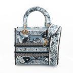 Lady D-Lite Medium Bag Embroidered Canvas