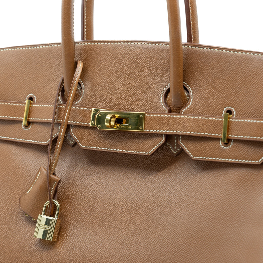 Vintage Hermès Birkin 35 Gold Epsom Leather GHW