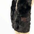 Chanel Black Genuine Fur Patchwork Stole with Silk Lining