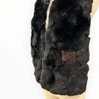 Chanel Black Genuine Fur Patchwork Stole with Silk Lining